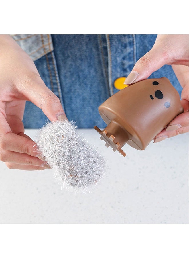 2 PCS Bear Cleaning Brush Dish Scrubber Brush Pot Scrubber Brush Pan Scraper Dish Wash Pot Dish Scrubber Cup Brush Reusable Long Handle Acrylic Sink Brush - Image 4