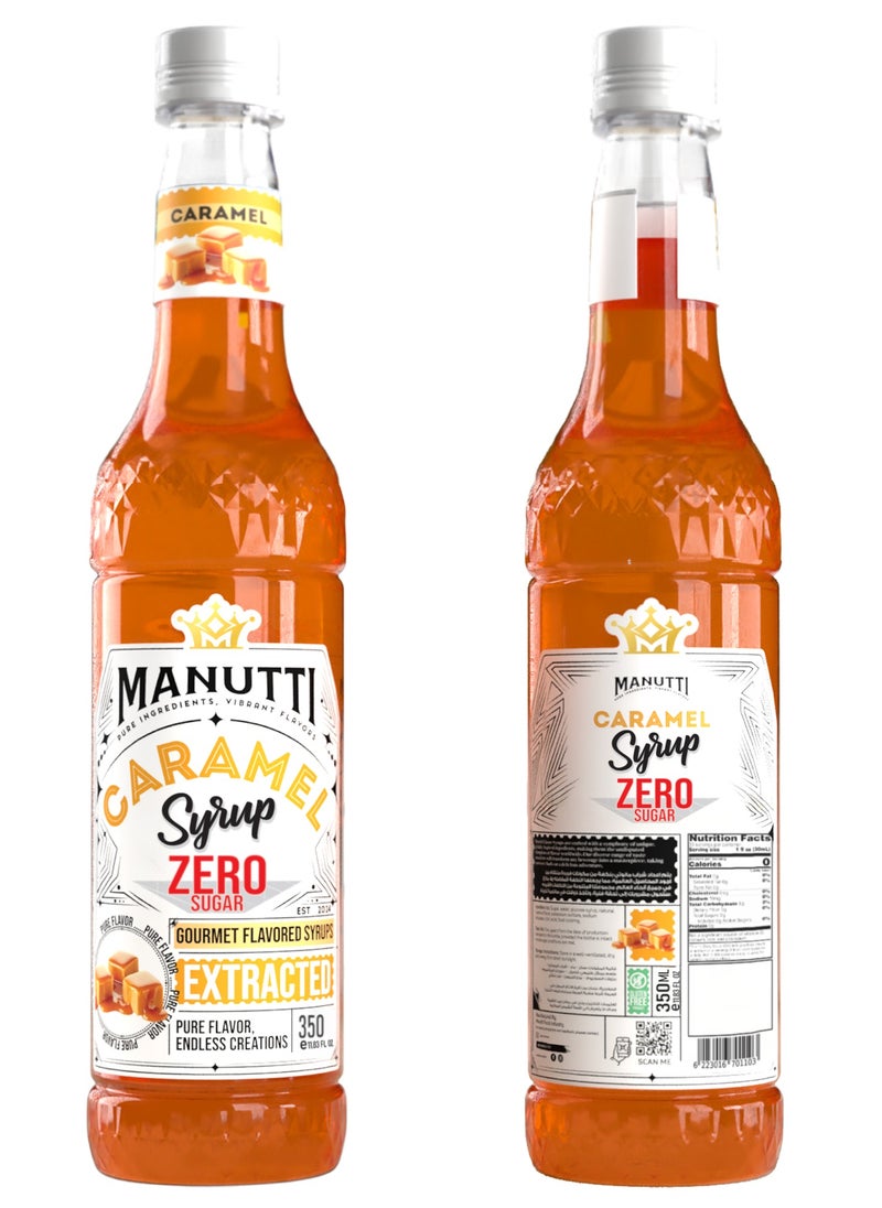 Manutti Caramel Syrup ZERO SUGAR 350ml  - Image 2