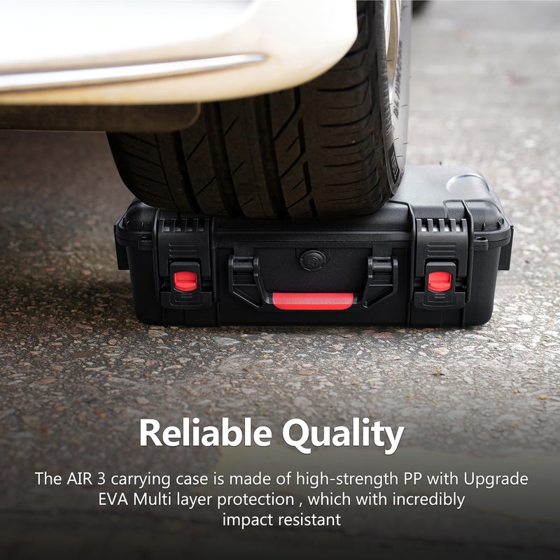 STARTRC Air 3 Hard Case Waterproof Carrying Case for DJI Air 3, Black, M, Custom - Image 4