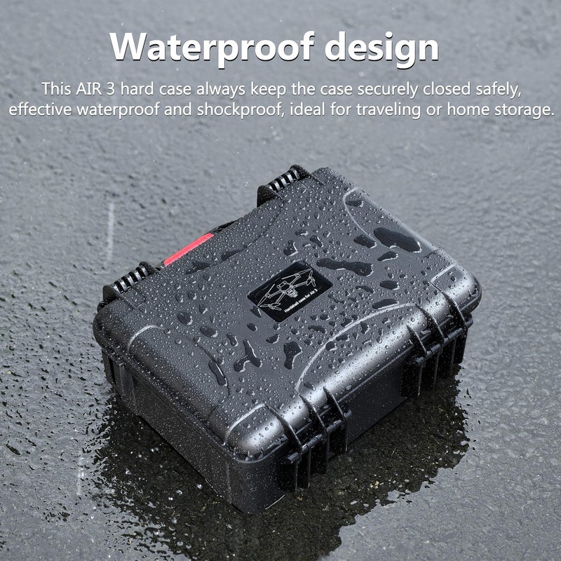 STARTRC Air 3 Hard Case Waterproof Carrying Case for DJI Air 3, Black, M, Custom - Image 5