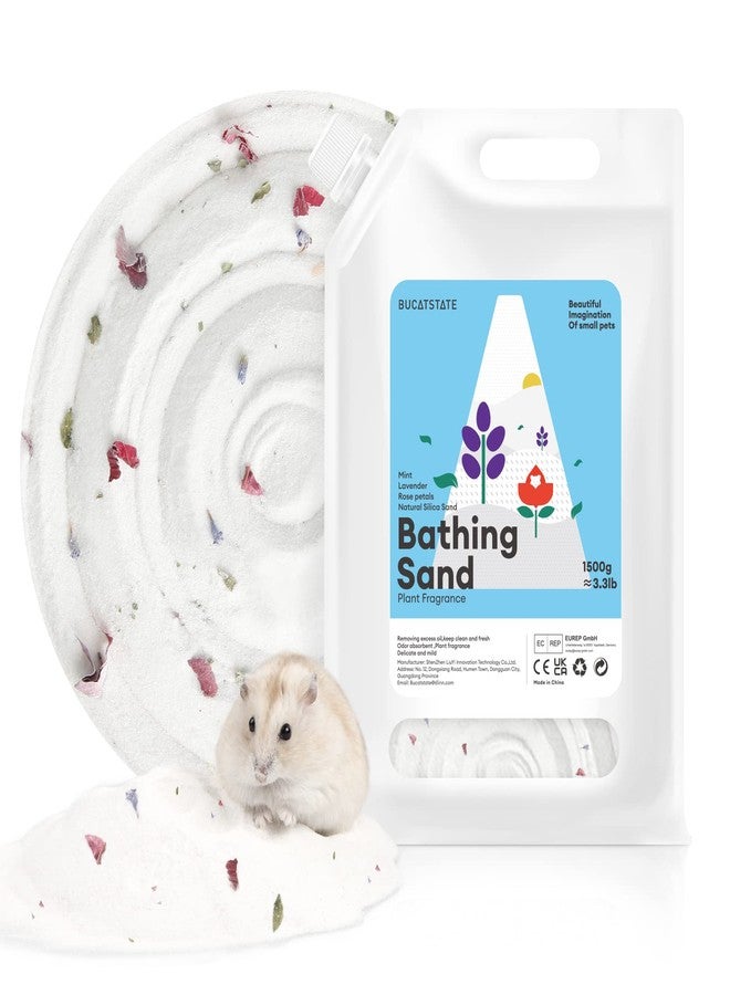 BUCATSTATE Dust-Free Hamster Bath Sand Plant Scented Bathing Sand for Dwarf Syrian Hamster and Other Small Animals 3.3lb/1.5kg - Image 1