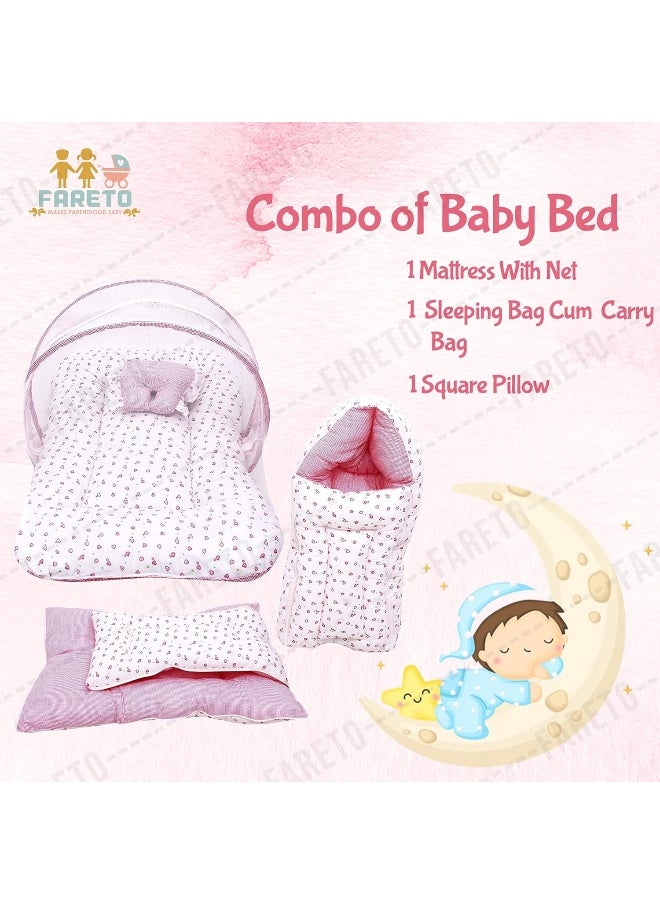 FARETO Fareto New Born Baby Gift Pack Combo of Baby Sleeping Bag & Mosquito Net Bed  - Image 2