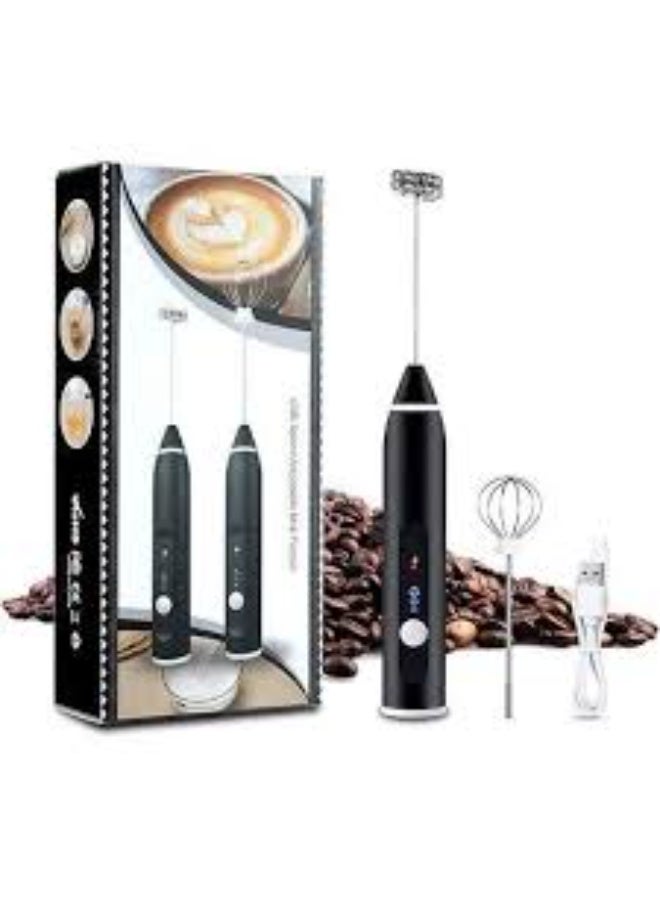 Rechargeable USB Electric Milk Frother with Two Stainless Steel Whisk Attachments - Image 4