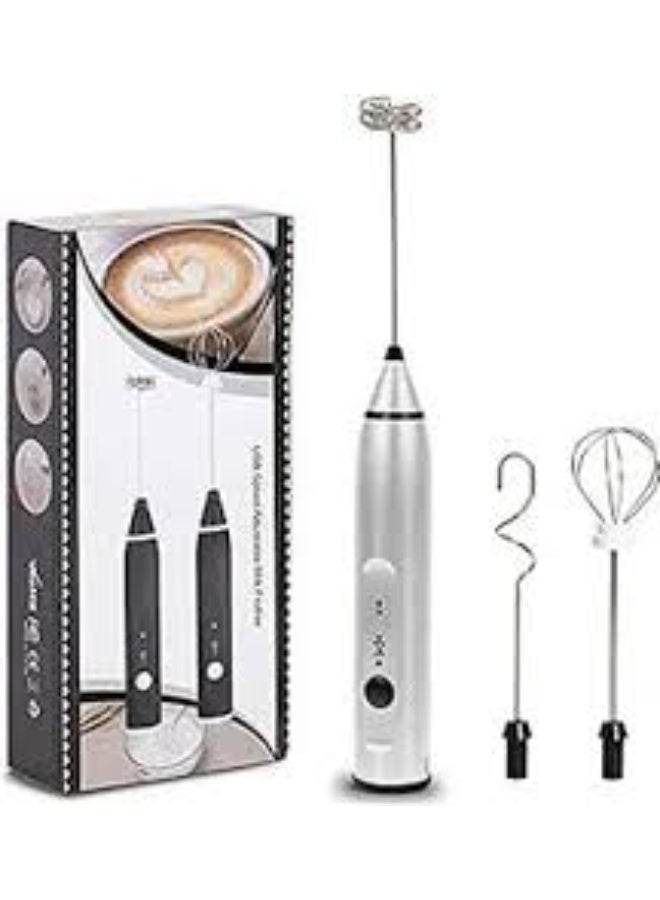 Rechargeable USB Electric Milk Frother with Two Stainless Steel Whisk Attachments - Image 2