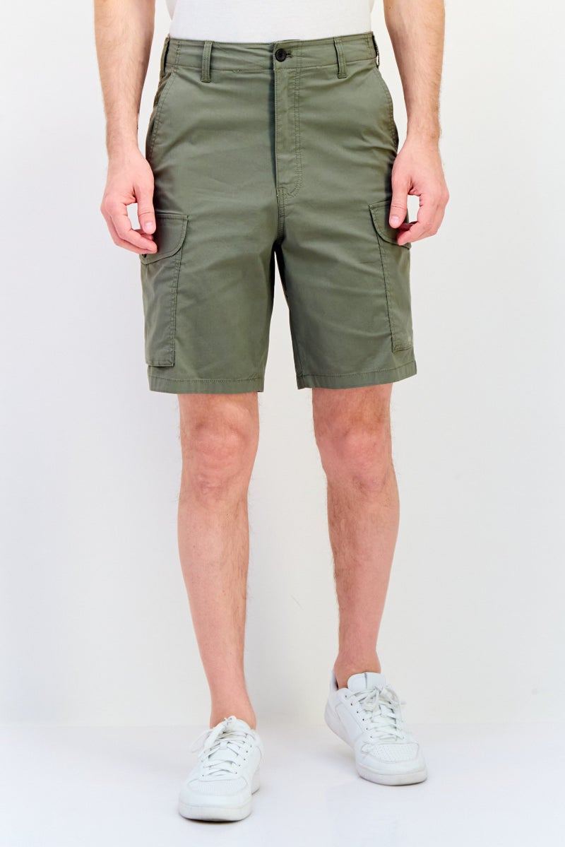 DOCKERS Men Plain Cargo Shorts, Olive  - Image 1