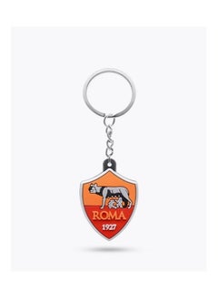 MARIO DRAFTS AS Roma Football Club Metal Keychain, Official Logo Shield Design, Silver Chain  - Image 1