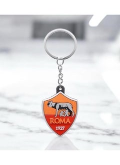 MARIO DRAFTS AS Roma Football Club Metal Keychain, Official Logo Shield Design, Silver Chain  - Image 4