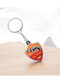 MARIO DRAFTS AS Roma Football Club Metal Keychain, Official Logo Shield Design, Silver Chain  - Image 5
