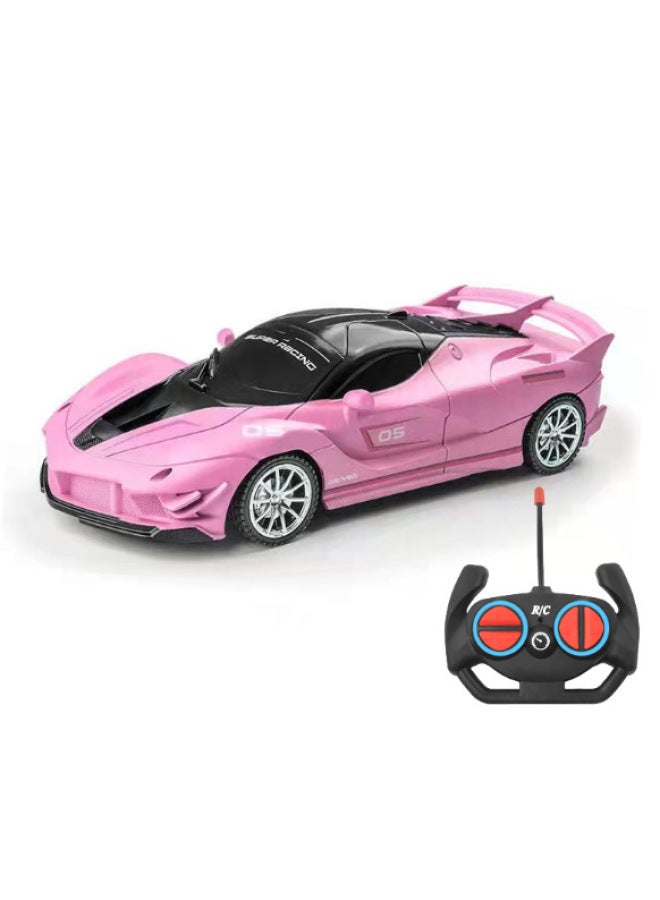 118 Scale Remote Control Racing Car Children's Electric Toy Car Rechargeable Race Four-wheel Model-Color:Sports Car (Princess Pink)-Proportion:Double Lithium Battery + Charging Cable - Image 2