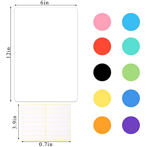 Ioffersuper 22Pcs Library Book Dividers Library Dividers with 3Pcs Sticker Labels, 6"x 12" Assorted Colored Bookshelf Markers for Bookshelf/Homeschool Area Helps Find Books Fast - Image 2