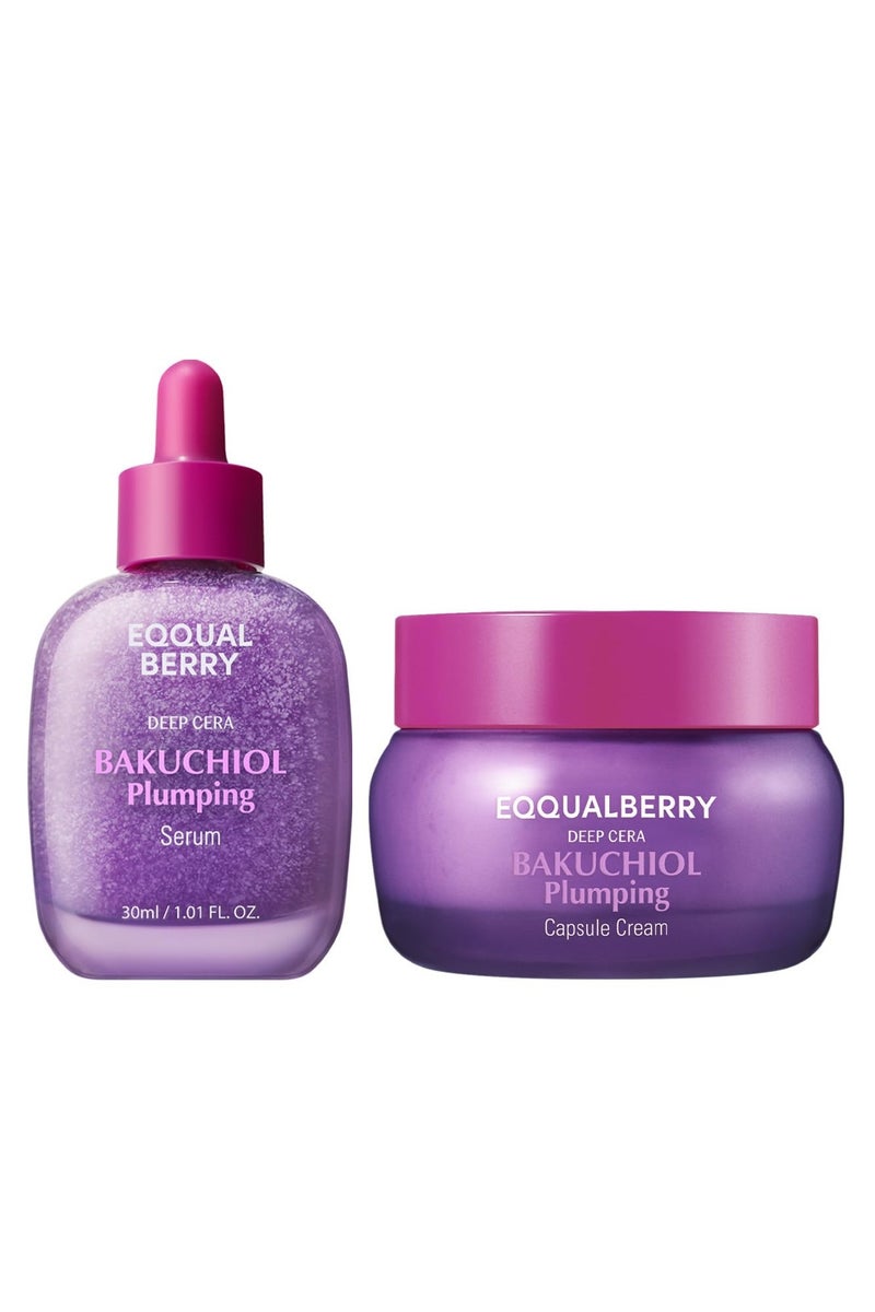 Eqqualberry Bakuchiol Plumping Serum 30ml + Bakuchiol Plumping Capsule Cream 50ml - Image 1