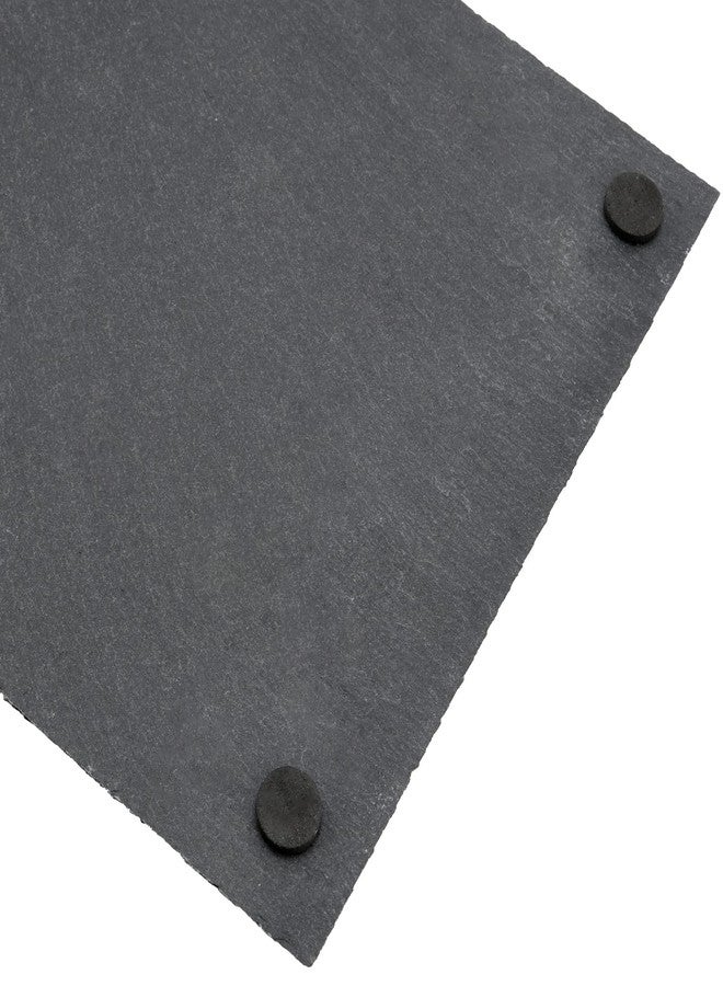 MUKLEI 4 Pack 12" x 8" Black Slate Cheese Boards, Slate Serving Platter with Natural Edge, Slate Stone Serving Tray for Cheese, Charcuterie, Sushi, Appetizers - Image 3
