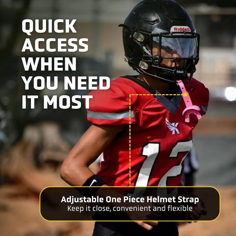 Markwort Vettex Doubleguard Mouthguard for Football, Lacrosse, Braces - Breathable Mouth Guard with Lip Protection and Strap - Youth, Pink - Image 4