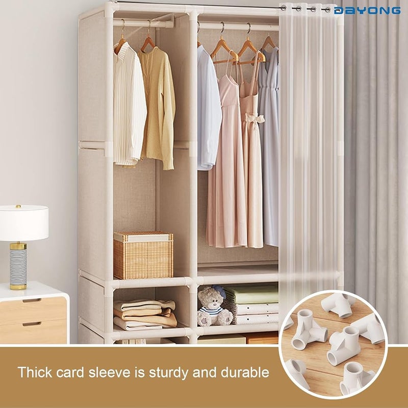 DAYONG 109 * 45 * 166.5CM Foldable Wardrobe, Portable Closet with 2 Hanging Rods and 4 Storage Shelves, Non-Woven Fabric And Dustproof Deisgn For Using in Bedrooms and Apartments - Image 5