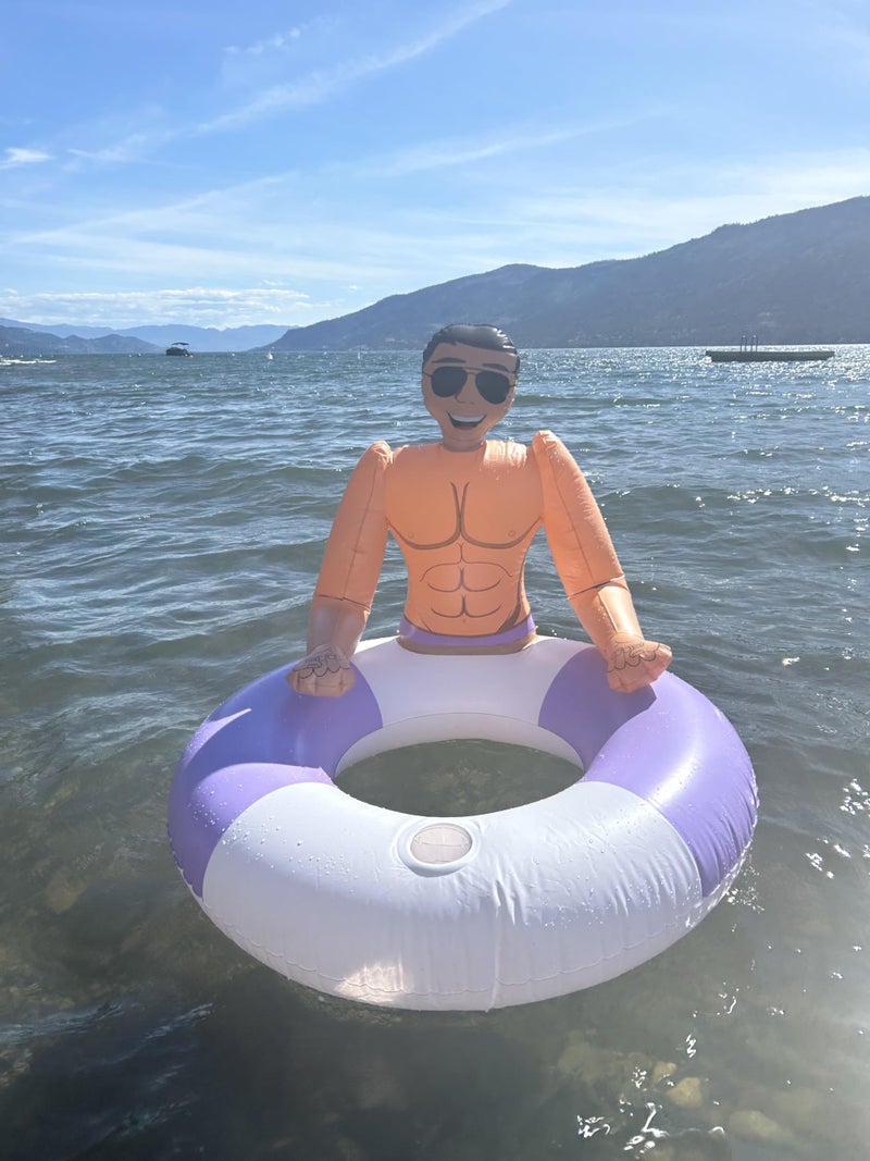 NPW Pool Float Drinking Buddies | Fun Pool Float for Parties and Relaxing | Inflatable Pool Hunk Ring - Pool Floats for Adults | Lavender - Image 4