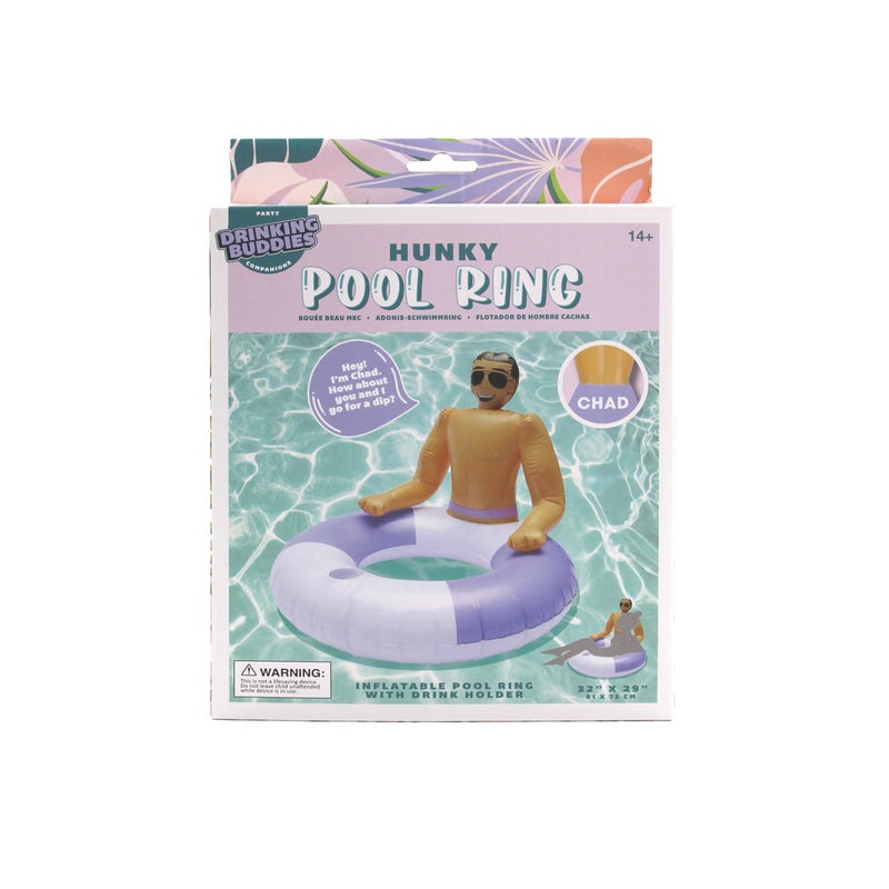 NPW Pool Float Drinking Buddies | Fun Pool Float for Parties and Relaxing | Inflatable Pool Hunk Ring - Pool Floats for Adults | Lavender - Image 2