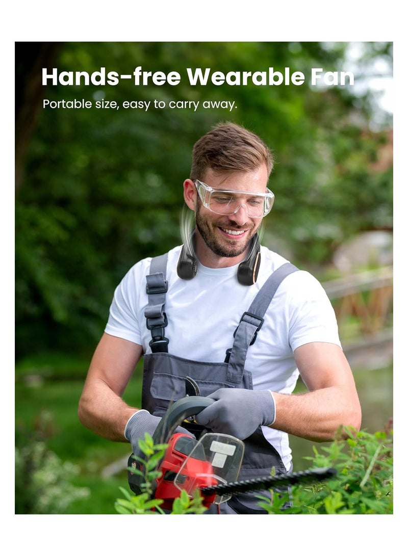 general Neck Fan, Rechargeable Personal Fan Portable, Hands Free wearable Battery Operated Fan 5 Speeds, USB Neck Cooling Fan for Indoor Outdoor, Adjustable Width Fit, Digital Display, 4-12 Hours - Image 5