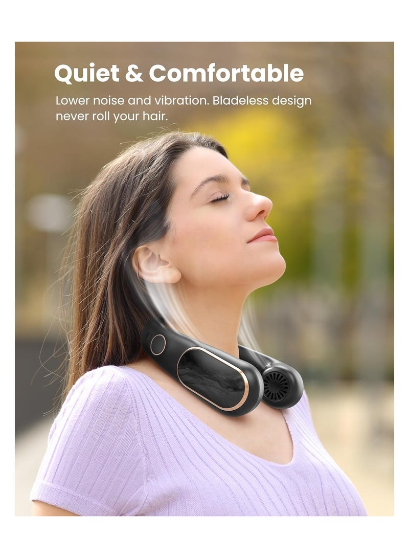 general Neck Fan, Rechargeable Personal Fan Portable, Hands Free wearable Battery Operated Fan 5 Speeds, USB Neck Cooling Fan for Indoor Outdoor, Adjustable Width Fit, Digital Display, 4-12 Hours - Image 4