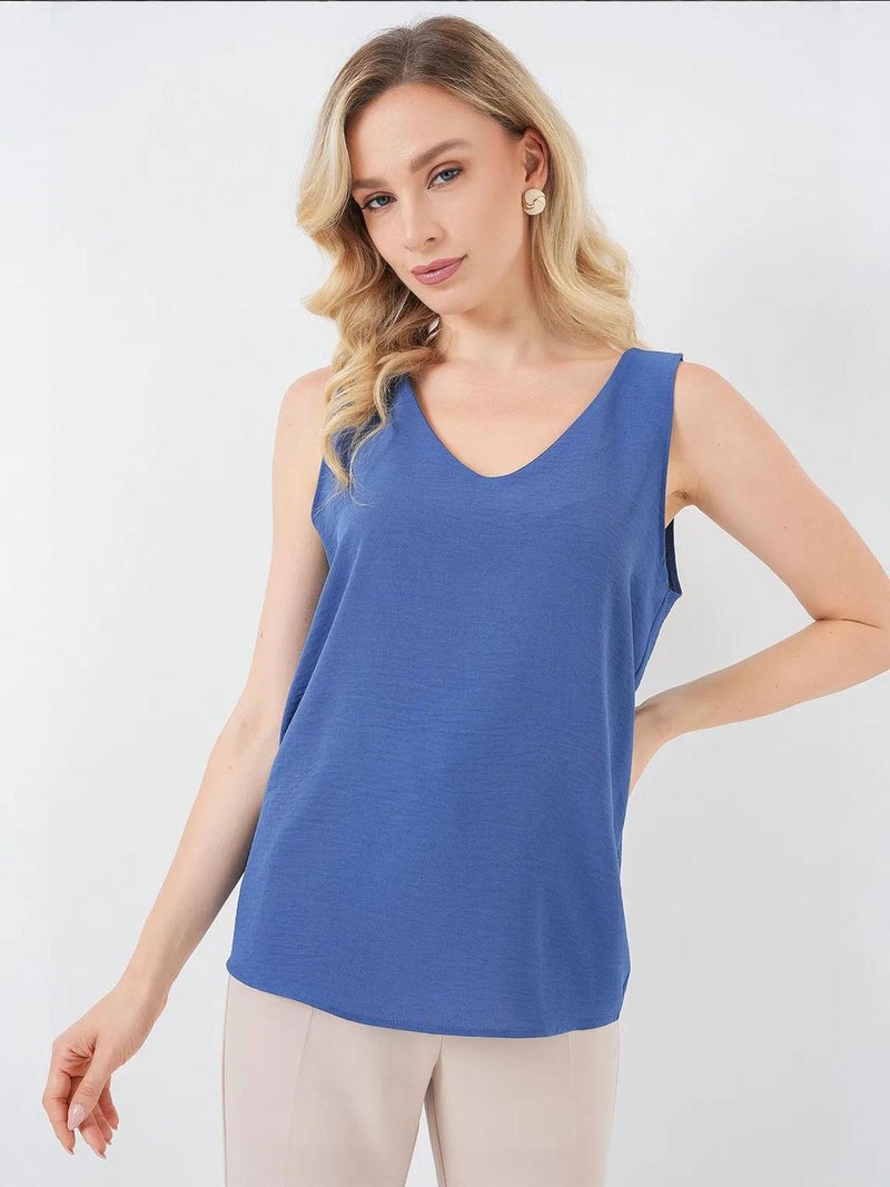BIG DART BDART Textured V-Neck Sleeveless Blouse - Image 3
