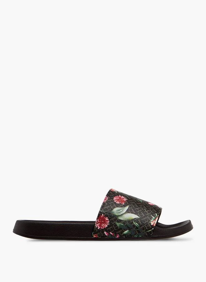 Flora Bella By Shoexpress Flora Bella Women Monogram Floral Print Slides