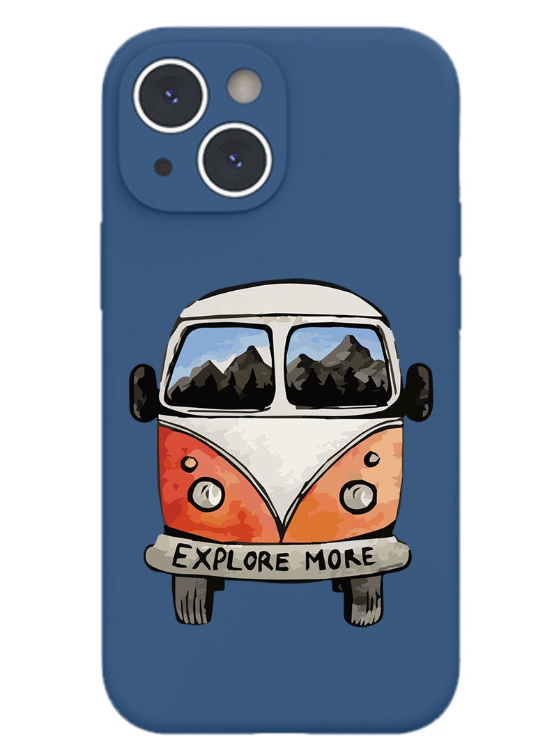 Theodor Protective Slim Fit Case Liquid Silicone Cover with Full Body Protection Anti-Scratch Shockproof Case For iPhone 13 Blue  - Extra rice copy - Image 1