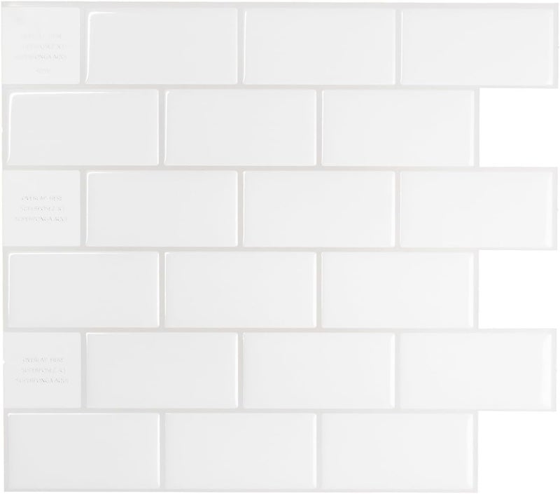 Smart Tiles بلاط خلفية لاصق وقابل للتقشير - 10 ورقات بحجم 10.95" × 9.70" - بلاط خلفية لاصق ثلاثي الأبعاد للمطبخ، الحمام، جدران، نوردن - Image 1