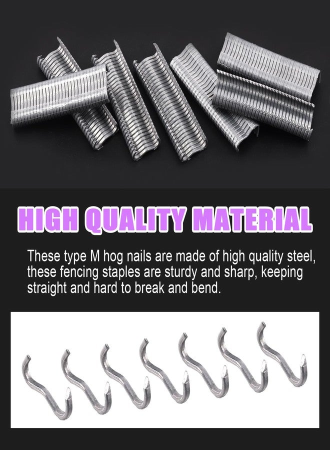 Swpeet 1200Pcs Professional Upholstery Type M Hog Nail Rings M Nails M Clips Hog Rings M Staples for Fence Fastening, Upholstery Installation, Animal Cages - Image 3