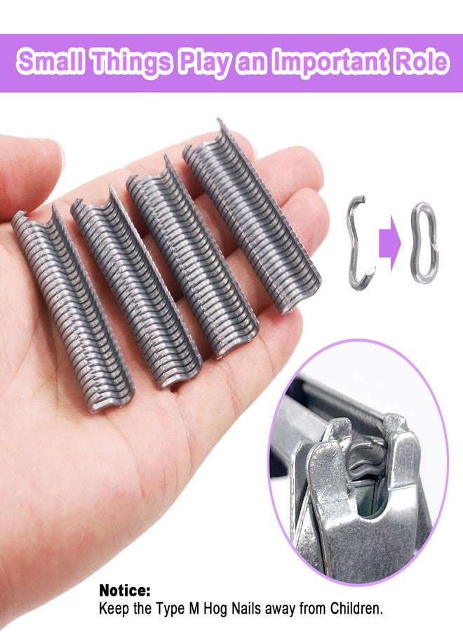 Swpeet 1200Pcs Professional Upholstery Type M Hog Nail Rings M Nails M Clips Hog Rings M Staples for Fence Fastening, Upholstery Installation, Animal Cages - Image 5