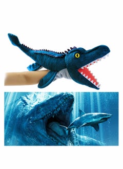 KASTWAVE Dinosaur Hand Puppets, Mosasaurus Jurassic World Stuffed Animal Cute Soft Plush Toy, Open Movable Mouth Finger Gift, Birthday Gifts for Kids, Creative Role Play  - Image 4