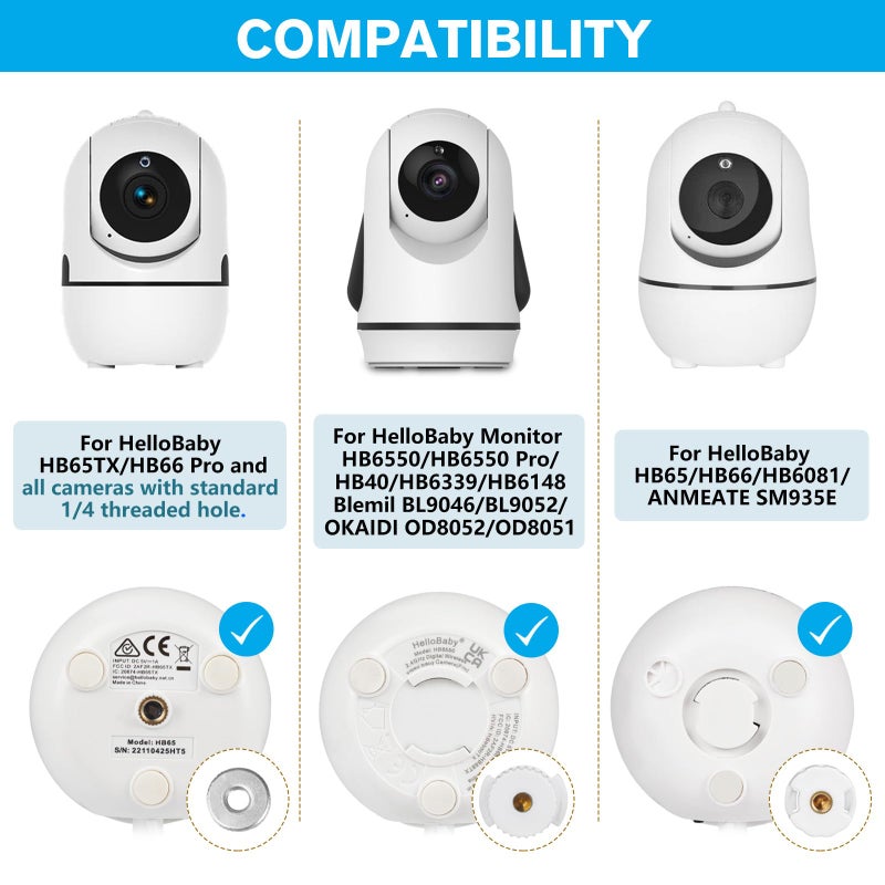 wochel Tripod Baby Monitor Mount for HelloBaby HB65/HB40/HB6550/HB6560/HB6148/HB66/HB6339/HB6550 Pro, ANMEATE SM935E, Flexible Baby Camera Mount Attach Your Camera Wherever You Want - Image 2