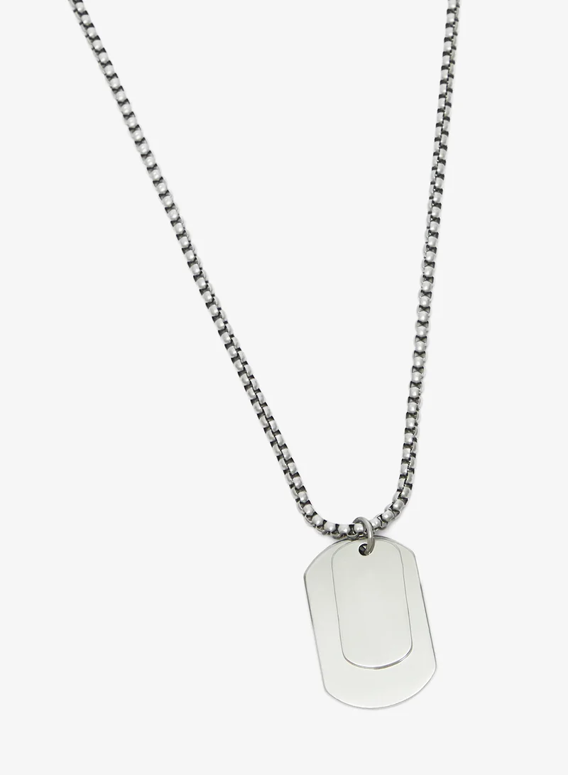 Seventy Five Silver Toned Dog tag Pendant necklaces