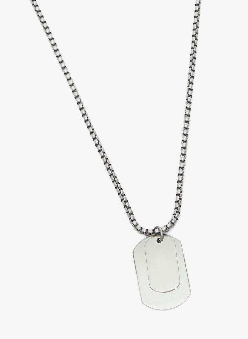 Seventy Five Silver Toned Dog tag Pendant necklaces - Image 2