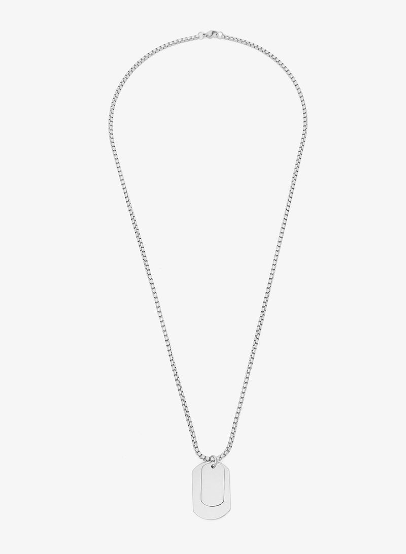 Seventy Five Silver Toned Dog tag Pendant necklaces - Image 1