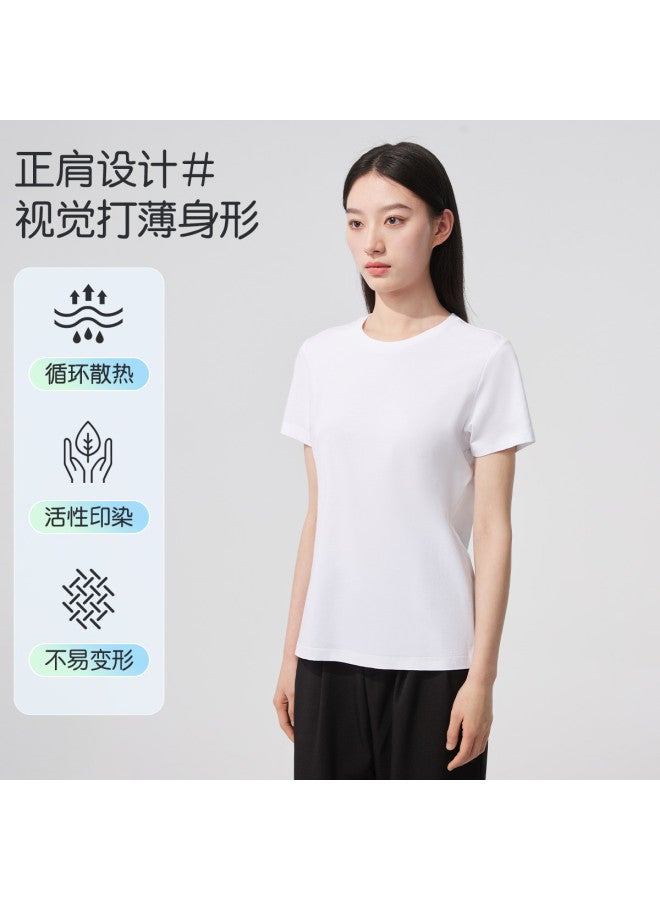 MIIOW Autumn Women'S Short-Sleeved Base Layer Skin-Friendly T-Shirt, Versatile Solid Color Women'S Tee - Image 3