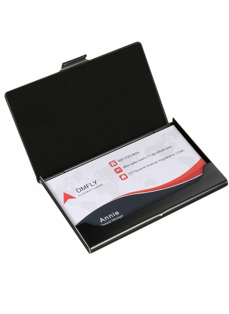 KASTWAVE Business Card Case Business Card Holder for Men and Women Pocket Metal Card Case Fashion Professional Stainless Steel Card Holders Purse Name Card Holder Buckle Style Shut Best Gift for Family  - Image 3