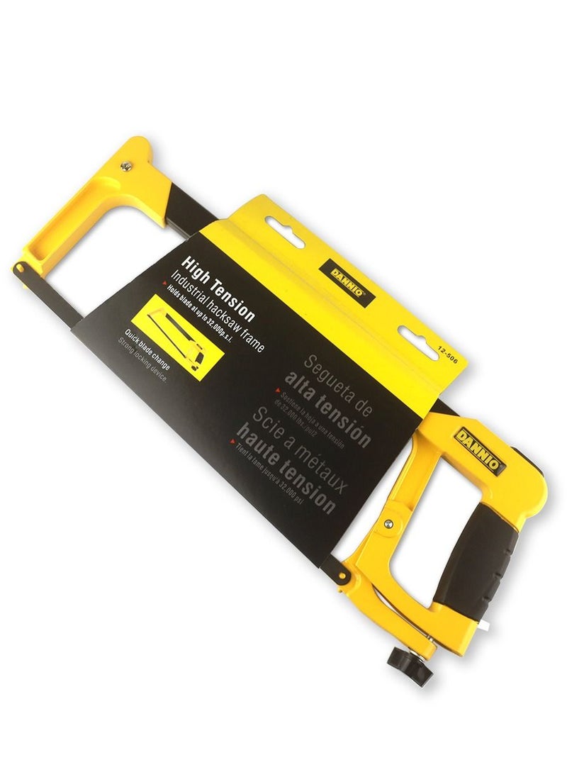 Dannio 506/ High Tension Industrial Hacksaw Frames Hold Blade At Up To 32000 p.s.i Yellow 30 x 12cm  - Image 4