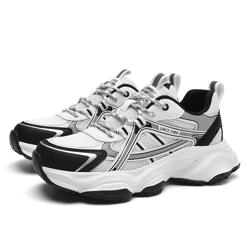 AOKANG Trendy Play All Season Breathable Comfortable Distressed Patchwork, Black & White, Campus Everyday Commute - Image 4