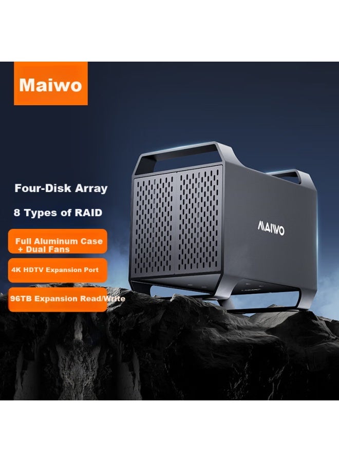 MAIWO مايو 4-خليج 3.5 بوصة ساتا صندوق القرص الصلب الميكانيكي تخزين مصفوفة RAID صندوق القرص الصلب الخارجي للكمبيوتر المحمول والكمبيوتر المكتبي K35284d - Image 1