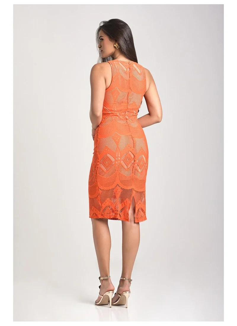 Carmen Steffens  Racerback Neckline Orange Dress for Women | Best Price UAE