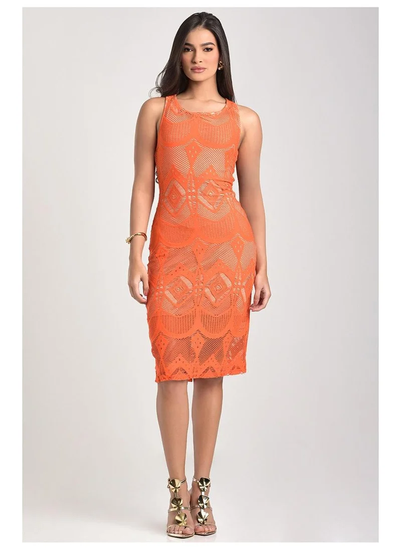 Carmen Steffens  Racerback Neckline Orange Dress for Women | Best Price UAE