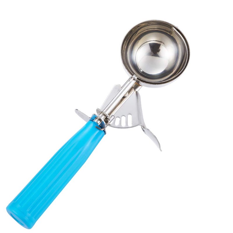 Saebye Portion Scoop - #16 (2 oz) - Disher, Cookie Scoop, Food Scoop - Portion Control - 18/8 Stainless Steel, Blue Handle - Image 1