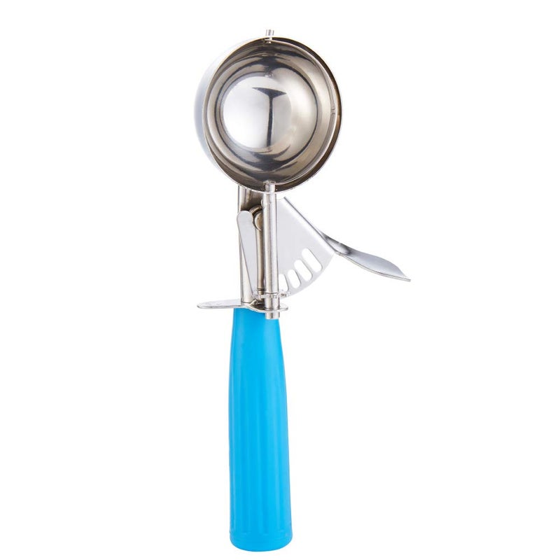 Saebye Portion Scoop - #16 (2 oz) - Disher, Cookie Scoop, Food Scoop - Portion Control - 18/8 Stainless Steel, Blue Handle - Image 3
