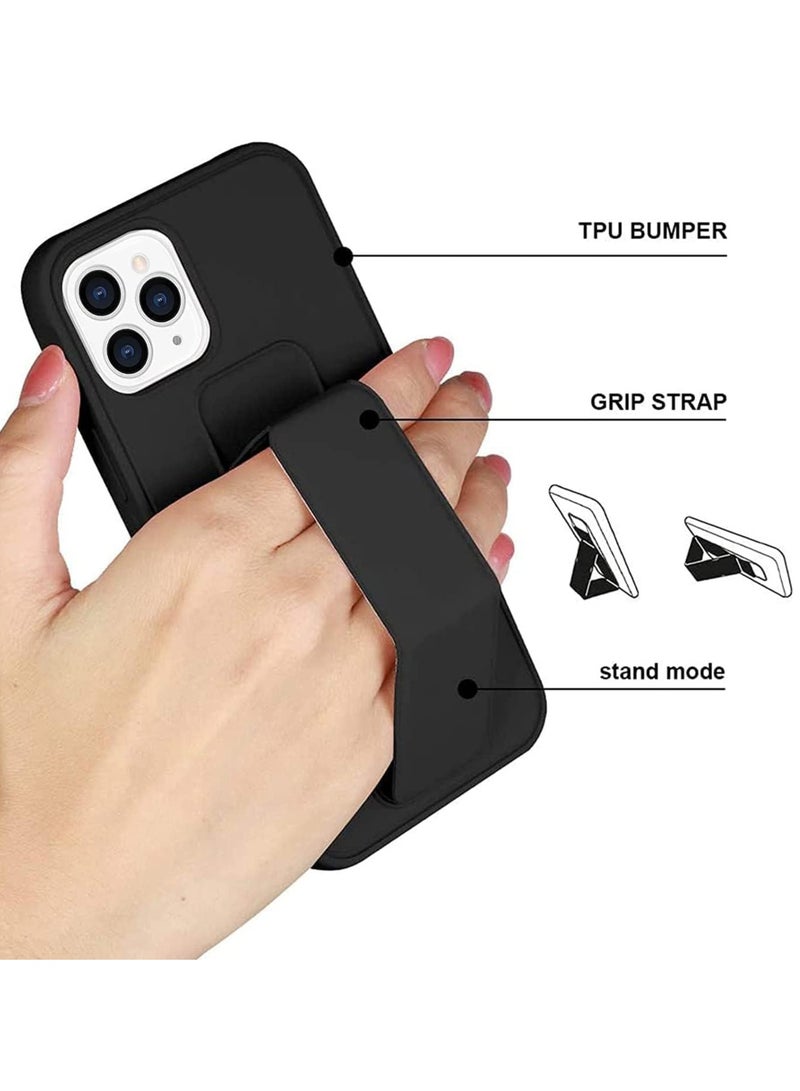 BORTONY iPhone 16 Pro Case Cover Back Stand with Magnet Holder Premium Silicone Vertical and Horizontal Hand Strap Grip Case Shockproof Protective Cover For Apple  iPhone 16 Pro - Image 3