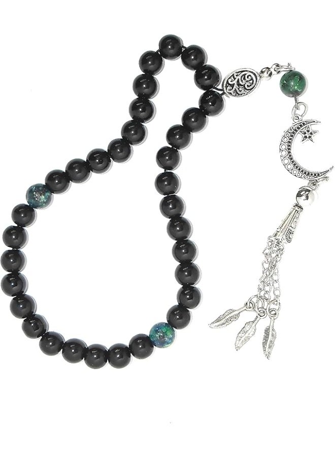 Rosary – A Unique Combination of Agate with Natural Azurite Stone for Daily Meditation, Prayer, Positivity & Peace – Perfect Gift for Any Occasion - Image 1