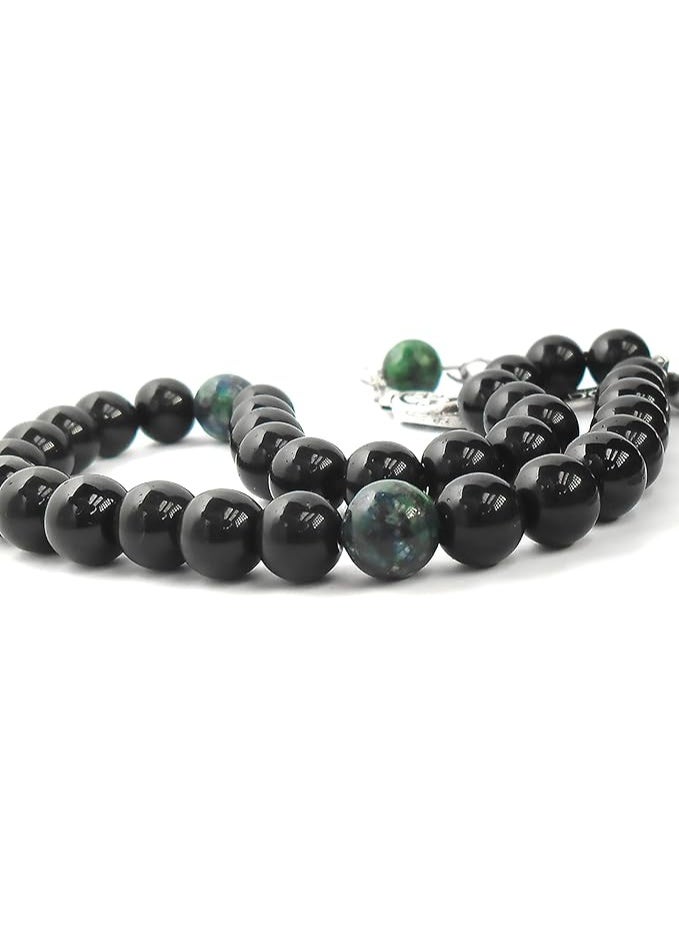 Rosary – A Unique Combination of Agate with Natural Azurite Stone for Daily Meditation, Prayer, Positivity & Peace – Perfect Gift for Any Occasion - Image 5