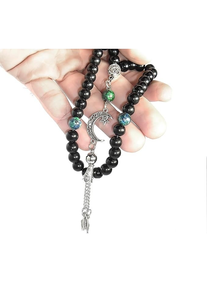 Rosary – A Unique Combination of Agate with Natural Azurite Stone for Daily Meditation, Prayer, Positivity & Peace – Perfect Gift for Any Occasion - Image 4