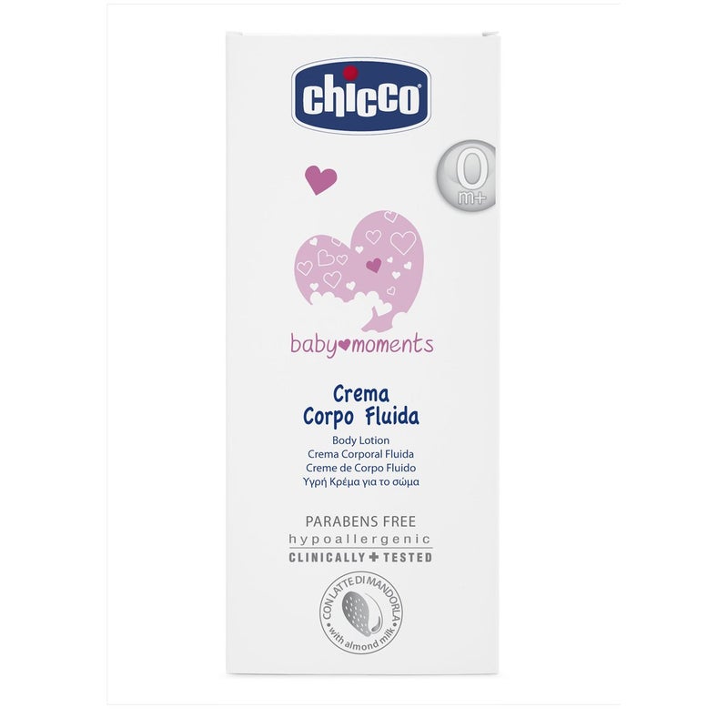 Chicco Crema Corpo Fluida Body Lotion Baby Moments 200 Ml 0m+ - Image 2