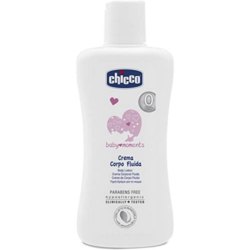 Chicco Crema Corpo Fluida Body Lotion Baby Moments 200 Ml 0m+ - Image 1