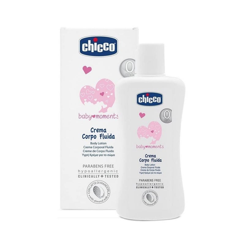 Chicco Crema Corpo Fluida Body Lotion Baby Moments 200 Ml 0m+ - Image 3