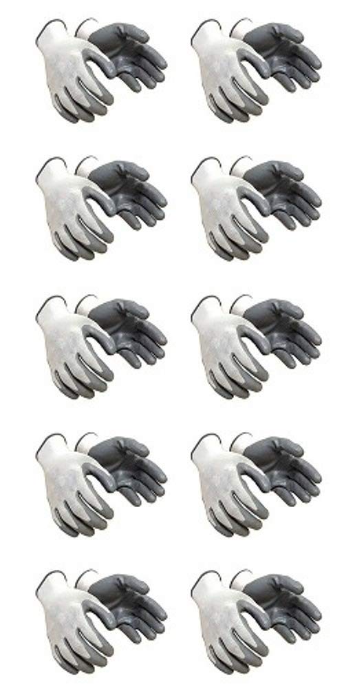 IRONSTAY IRONSTAY Cut Resistance Safety Gloves Nylon Coated 10 Pair White Grey Pack of 1 